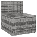 midtermoduler til havesofa 2 stk. med hynder polyrattan grå