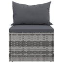 midtermoduler til havesofa 2 stk. med hynder polyrattan grå