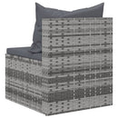 midtermoduler til havesofa 2 stk. med hynder polyrattan grå