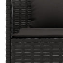 L-formet havesofa med hynder polyrattan sort