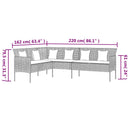 L-formet havesofa med hynder polyrattan sort