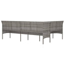 L-formet havesofa med hynder polyrattan grå
