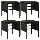 fodskamler med hynder 4 stk. til haven polyrattan sort