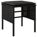 fodskamler med hynder 4 stk. til haven polyrattan sort