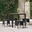 fodskamler med hynder 4 stk. til haven polyrattan sort