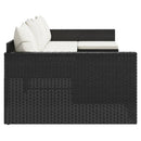 loungesæt til haven 2 dele med hynder polyrattan sort