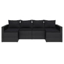 loungesæt til haven 2 dele med hynder polyrattan sort