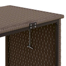 havesofa med bord og hynder L-formet polyrattan brun