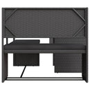 havesofa med bord og hynder L-formet polyrattan sort