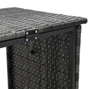 havesofa med bord og hynder L-formet polyrattan grå