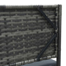 havesofa med bord og hynder L-formet polyrattan grå