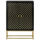 skænk med 2 låger 55x30x75 cm massivt genbrugstræ sort og guld