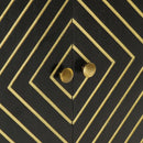 skænk med 2 låger 55x30x75 cm massivt genbrugstræ sort og guld