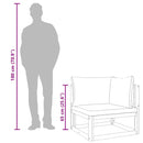 hjørnemodul til havesofa med lysegrå hynder massivt akacietræ