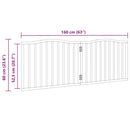 hundelåge 2 paneler 160 cm foldbar poppeltræ brun egetræ