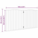 hundelåge 2 paneler 160 cm foldbar poppeltræ brun egetræ
