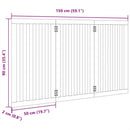 hundelåge 3 paneler 150 cm foldbar poppeltræ sort