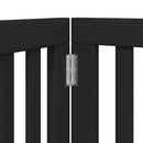 hundelåge med dør 6 paneler 300 cm foldbar poppeltræ sort