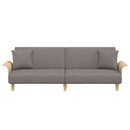 sovesofa med armlæn stof gråbrun