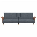 sovesofa med kopholdere velour mørkegrå