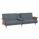 sovesofa med kopholdere velour mørkegrå