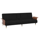 sovesofa med kopholdere velour sort