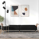 sovesofa med kopholdere velour sort