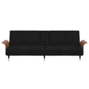 sovesofa med kopholdere velour sort