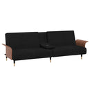 sovesofa med kopholdere velour sort
