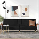 sovesofa med kopholdere velour sort
