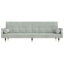 sovesofa med hynder velour lysegrå