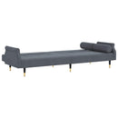 sovesofa med hynder velour mørkegrå