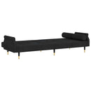 sovesofa med hynder velour sort