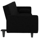 sovesofa med hynder stof sort