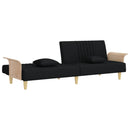 sovesofa med armlæn stof sort