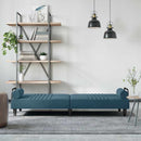 sovesofa med armlæn velour blå