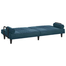 sovesofa med armlæn velour blå