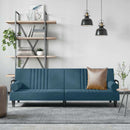 sovesofa med armlæn velour blå