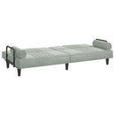 sovesofa med armlæn velour lysegrå
