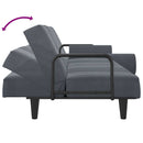 sovesofa med armlæn velour mørkegrå