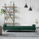 sovesofa med armlæn velour mørkegrøn