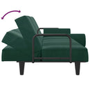 sovesofa med armlæn velour mørkegrøn