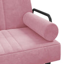 sovesofa med armlæn velour lyserød