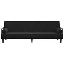 sovesofa med armlæn velour sort