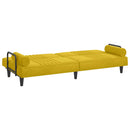 sovesofa med armlæn velour gul