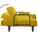 sovesofa med armlæn velour gul
