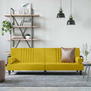 sovesofa med armlæn velour gul