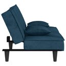 sovesofa velour blå