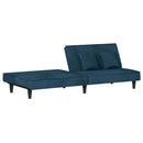 sovesofa velour blå
