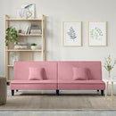 sovesofa velour lyserød